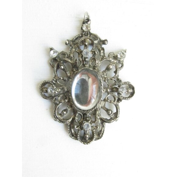 Vintage Gothic pendant, Victorian Elegant Lolita, silver colour steampunk - Picture 2 of 5